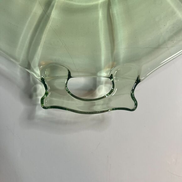 Cake Plate Vintage Green Depression Glass 11" Handled Octagon - Picture 3 of 8